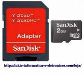 Cartão de Memória  Micro SD 2GB SanDisk C/Adapt.Fret/grátis